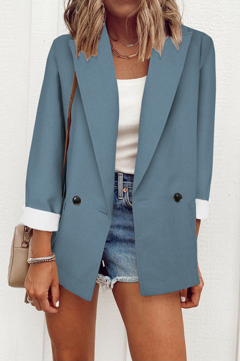 Temperament Slim Jacket Fashion Business Single Breasted Long Sleeve Casual Suit Top Clothing LadyShow.Store