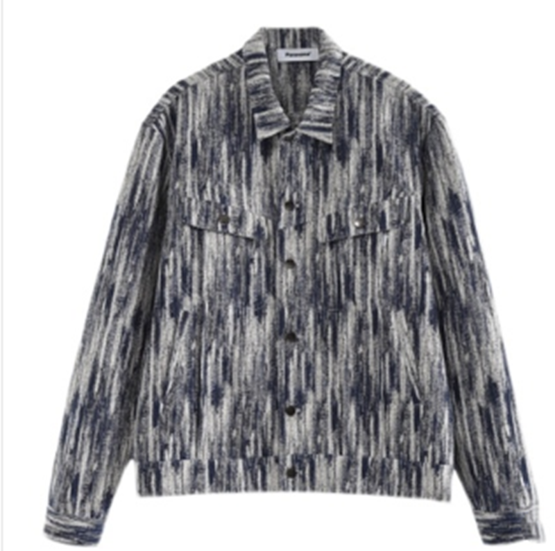 Trendy Loose Wash Denim Jacket with Snowflake Design Pi-Mart