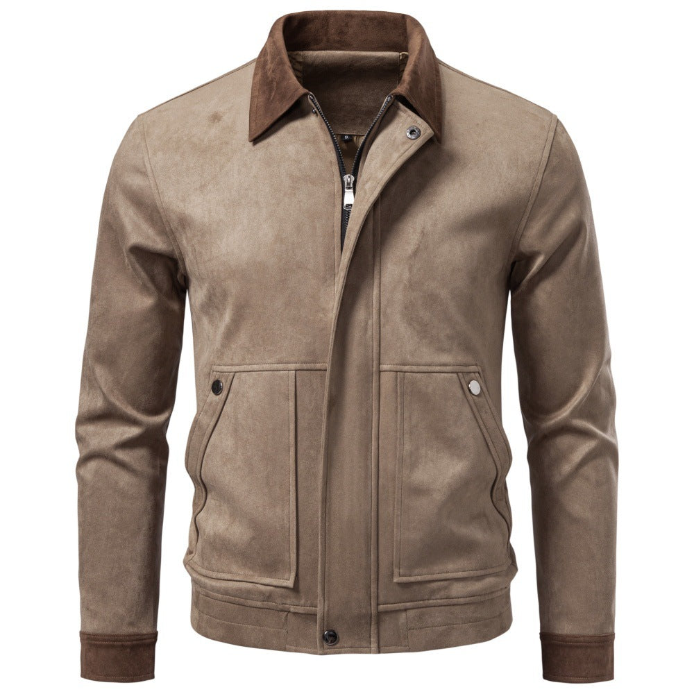 2026 Autumn Winter New Suede Collar Jacket For Men, Cross-Border Foreign Trade Business Casual Jacket For Men NorixaFashion.com