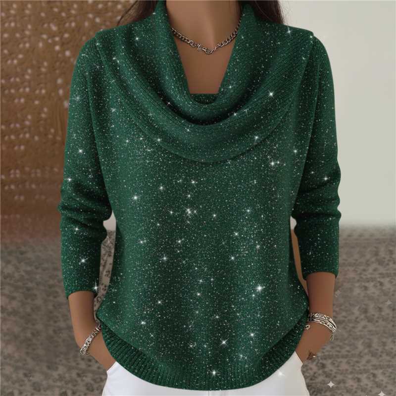 Women Soft-Shine Relaxed Round Neck Knit Sweater LadyShow.Store