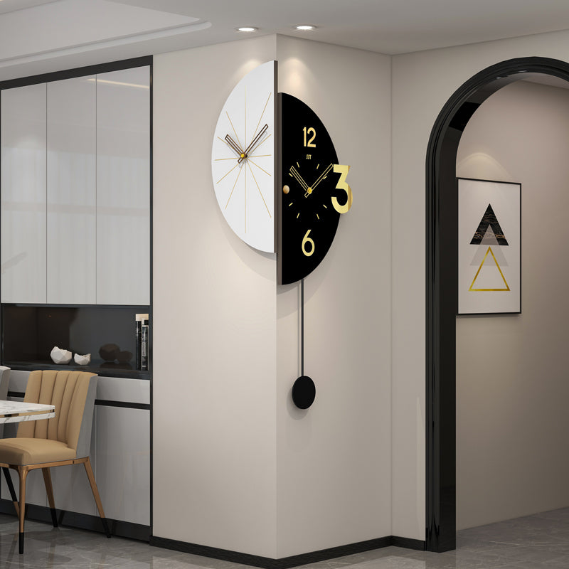 Double Sided Corner Wall Clock Modern Pendulum Home Decor PearlNestDecor.com