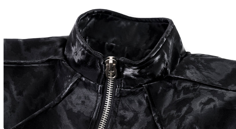 Punk Black Motorcycle Leather Jacket LadyShow.Store