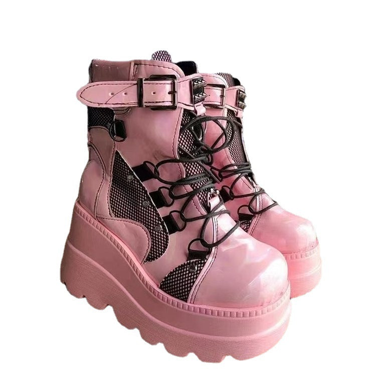 Platform Gothic Mid-calf Boots For Women Boots LadyShow.Store