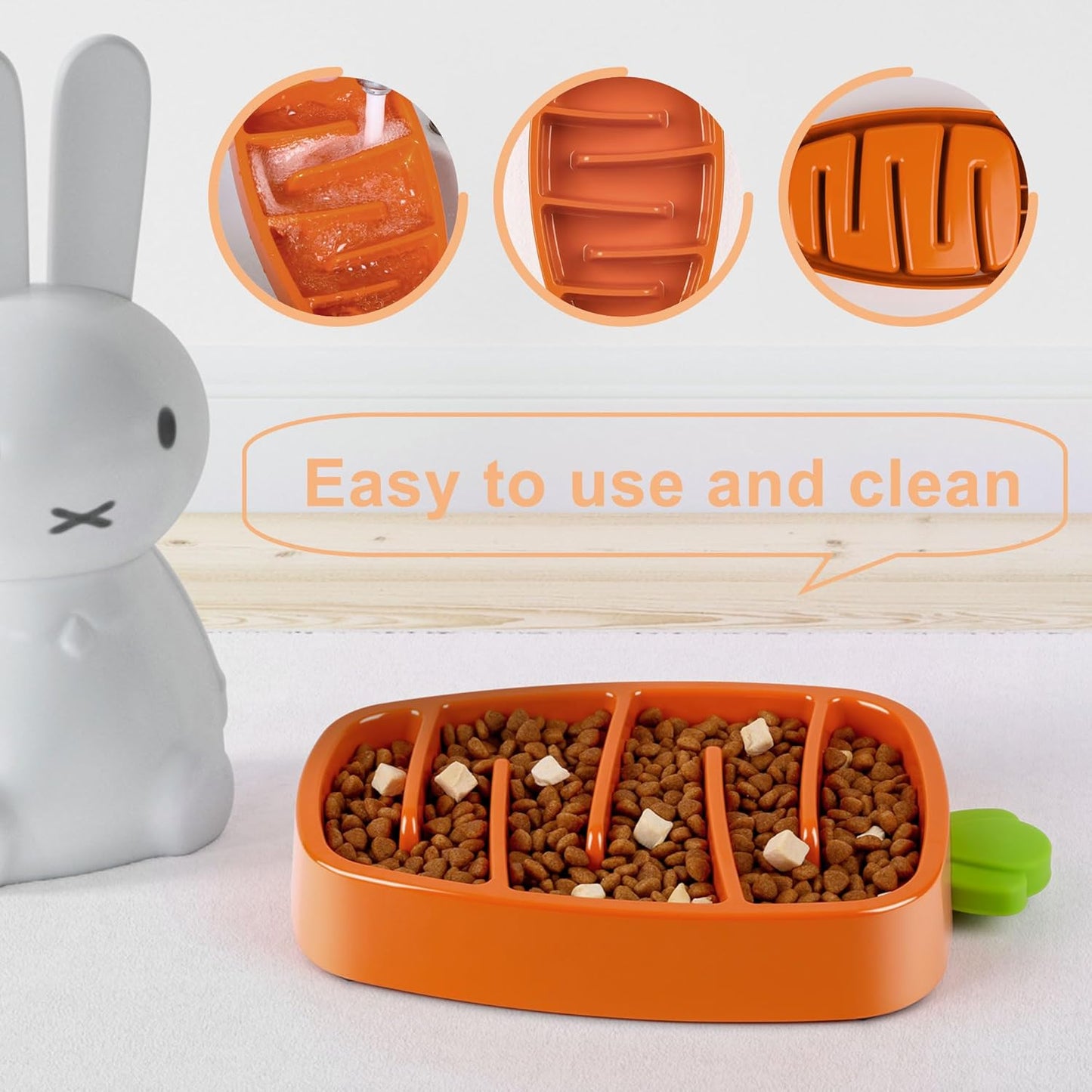 Slow Feeder Dog Bowl, Dog Food Bowl For Small & Medium-Sized Dogs, Carrot Design Dog Bowls,Non-Slip Dog Slow Feeder Bowls, Pet Slow Feeder Bowl For Dry Wet Food Pets Fashion