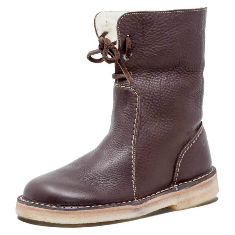 Large Size Women's Casual Lace-up Fleece Warm Martin Boots LadyShow.Store