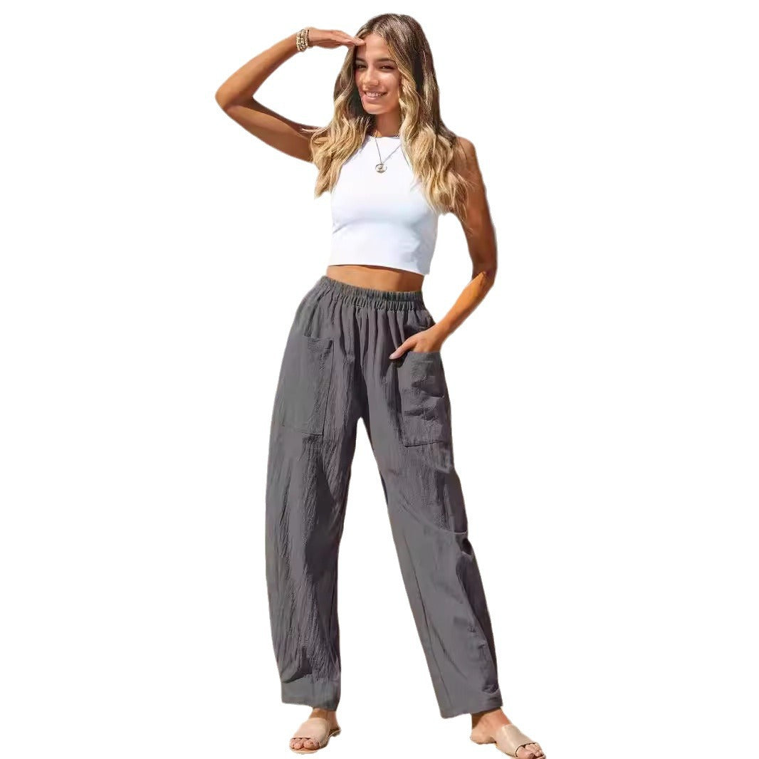 Women's Cotton And Linen Casual Pants Vacation Style NorixaFashion.com