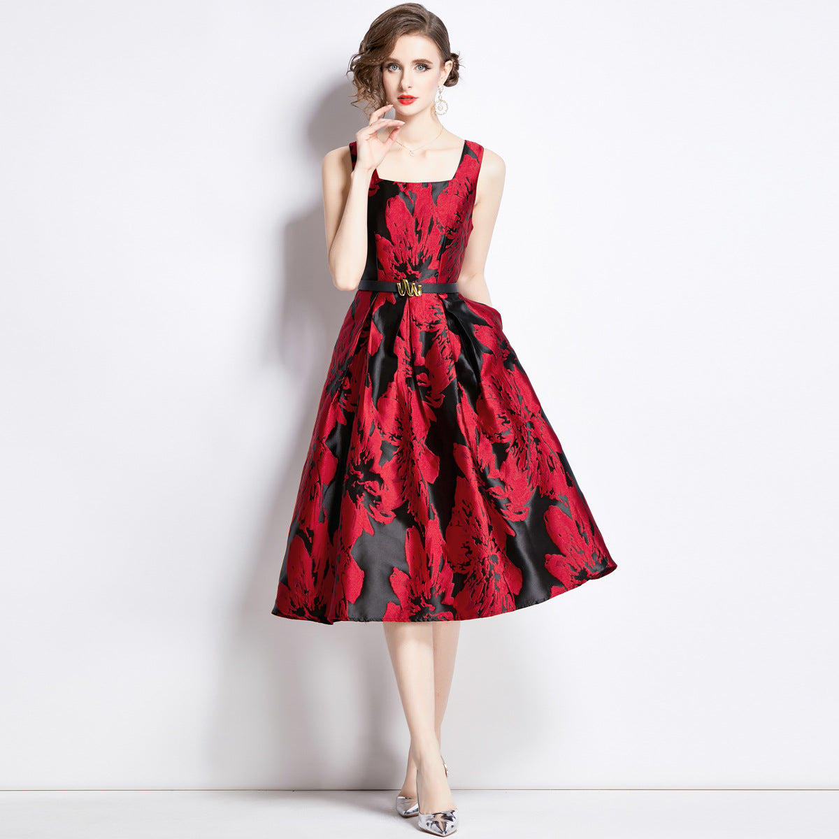 Three-dimensional Jacquard Dress Women NorixaFashion.com