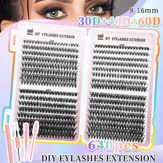 32 Rows Of Eyelashes Book Cluster 640 Segmented Lashes Set LadyShow.Store