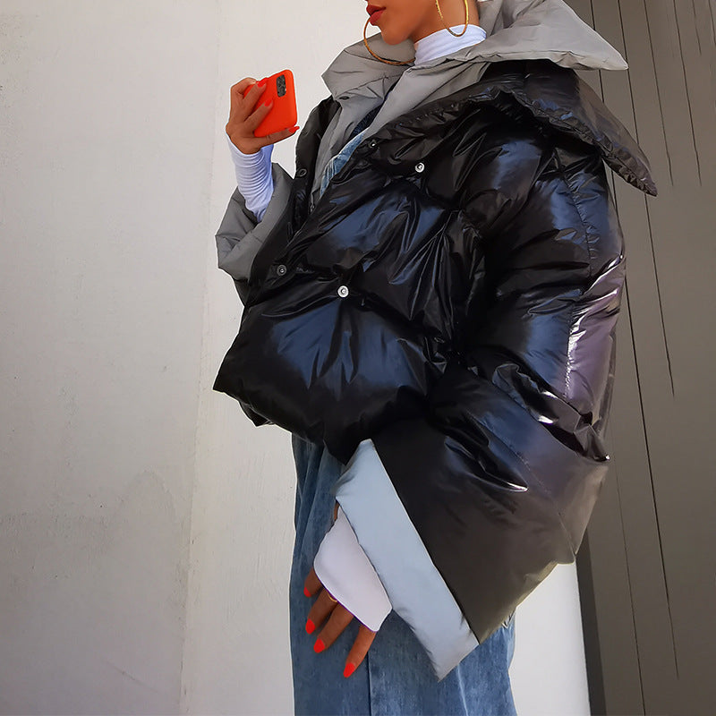 Plus Size Casual Short Down Jacket for Women Pi-Mart