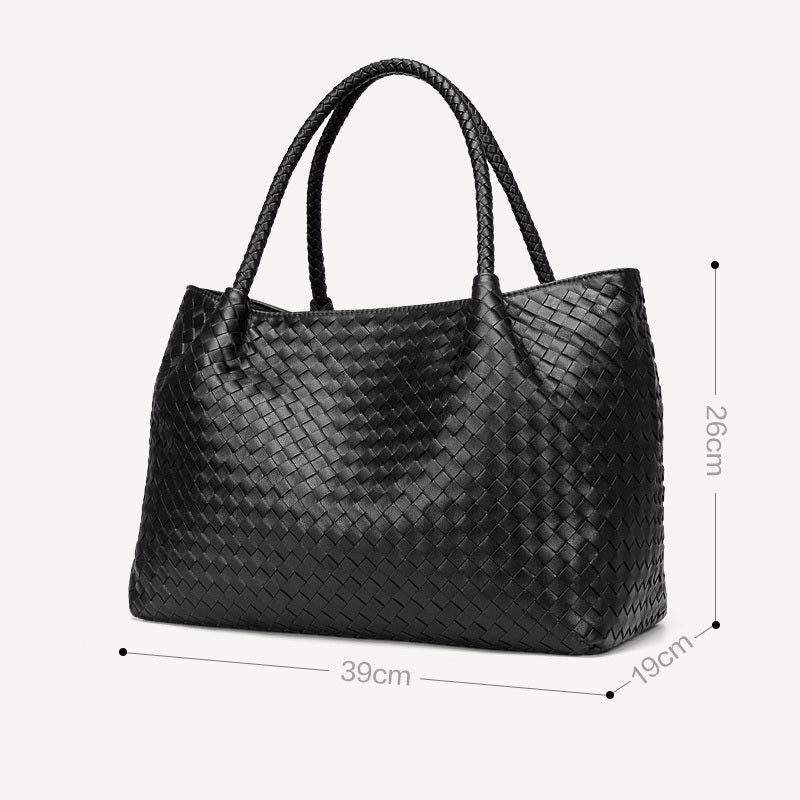 Handmade Sheepskin Woven Handbag For Women LadyShow.Store
