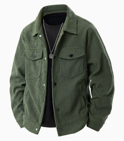 Men's Corduroy Cargo Lapel Jacket for Spring & Autumn Pi-Mart
