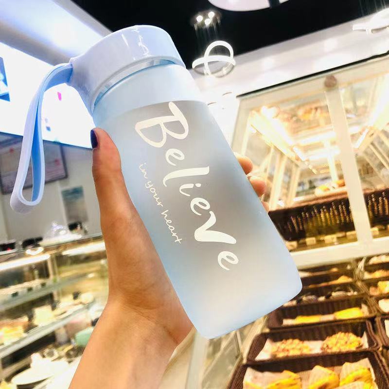 Frosted Portable Outdoor Plastic Fashion Water Bottle LadyShow.Store