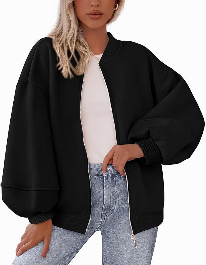 Zip Sweatshirt Jacket Casual Long Sleeve Pilot Coat LadyShow.Store