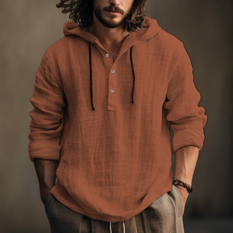New Wish Cotton Linen Shirt Hooded Sweater Long Sleeve Hooded Casual Daily Clothing NorixaFashion.com