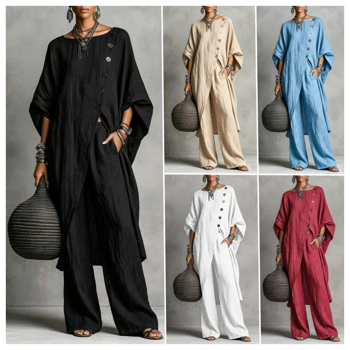 Women's Irregular Casual Shirt Set NorixaFashion.com