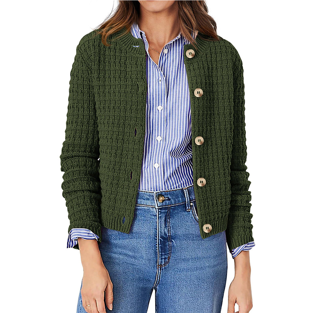 Women's Solid Color Commute Knitted Cardigan Casual Sweater Coat LuxuryLifeWay Online Store