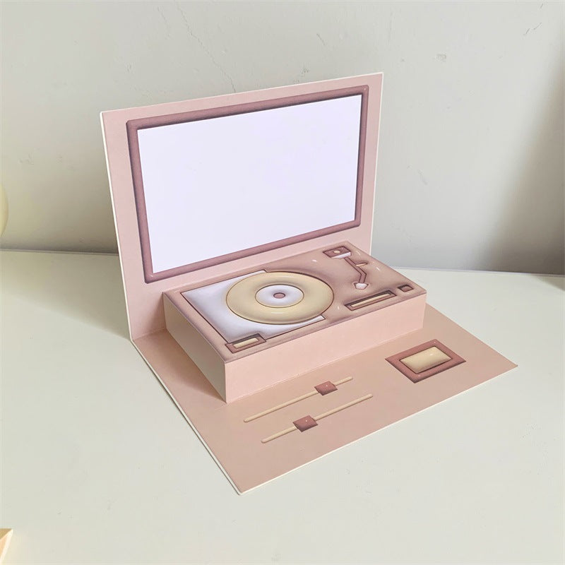 Phonograph Birthday Gift Creative Stereoscopic Greeting Cards CJD