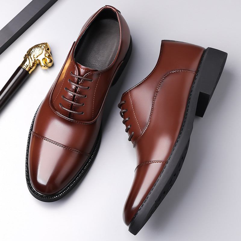 Business Oxford Dress Three-eyelet Design Men's Genuine British-style Leather Shoes Best YouTube Store