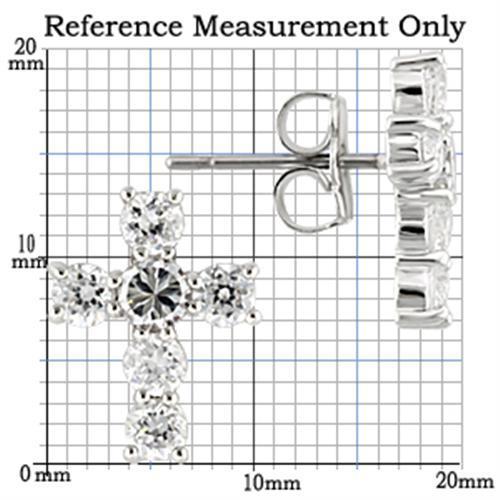 0W155 - Rhodium 925 Sterling Silver Earrings with AAA Grade CZ  in Clear LuxuryLifeWay Online Store