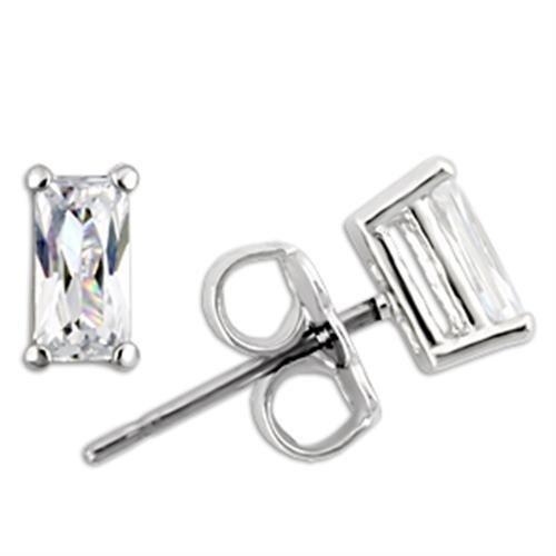 TK0W161 -Stainless Earring  with AAA Grade CZ  in Clear-6X3mm LuxuryLifeWay Online Store