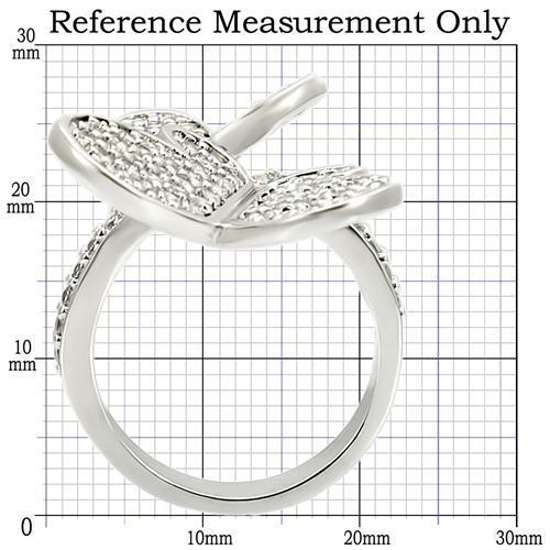 0W237 - Rhodium Brass Ring with AAA Grade CZ  in Clear LuxuryLifeWay Online Store