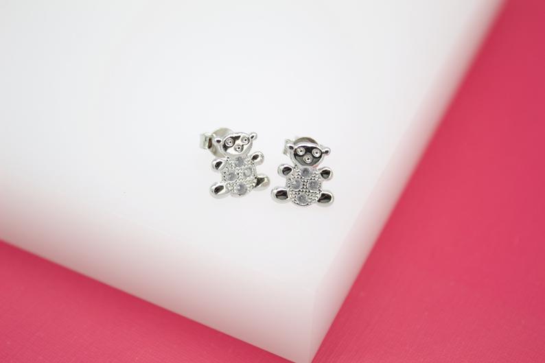 18K Gold Filled Teddy Bear Stud Earrings (L103) LuxuryLifeWay Online Store