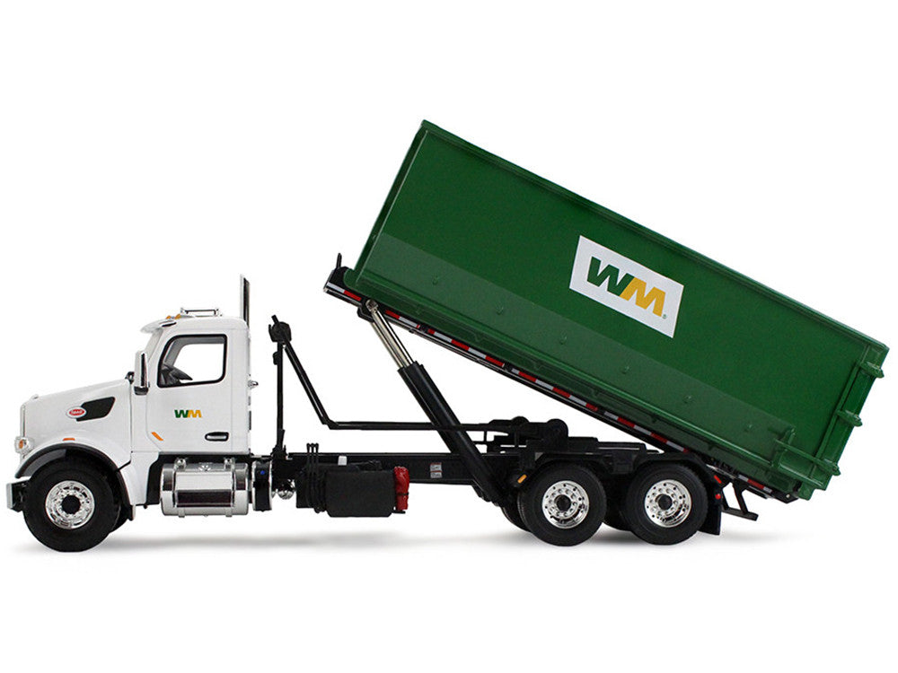 Peterbilt 567 Refuse Garbage Truck with 40 Yard Roll-Off Container "Waste Management" White and Green 1/34 Diecast Model by First Gear LuxuryLifeWay Online Store