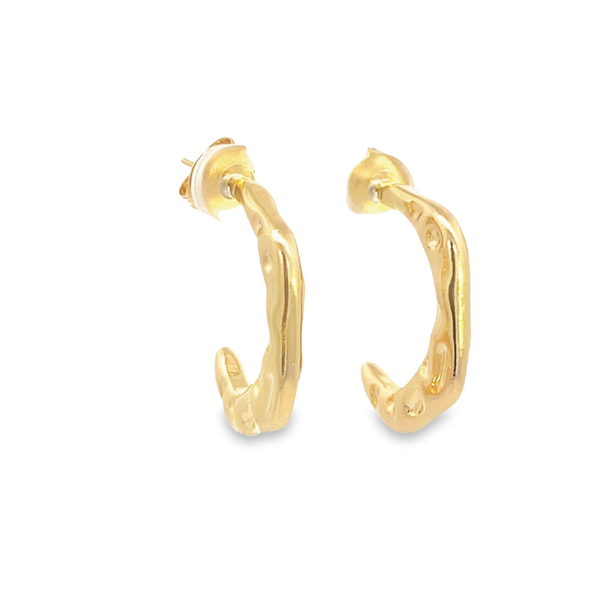 18K Gold Filled Abstract Designed Bumpy Stud Hoop Earring (L418) LuxuryLifeWay Online Store