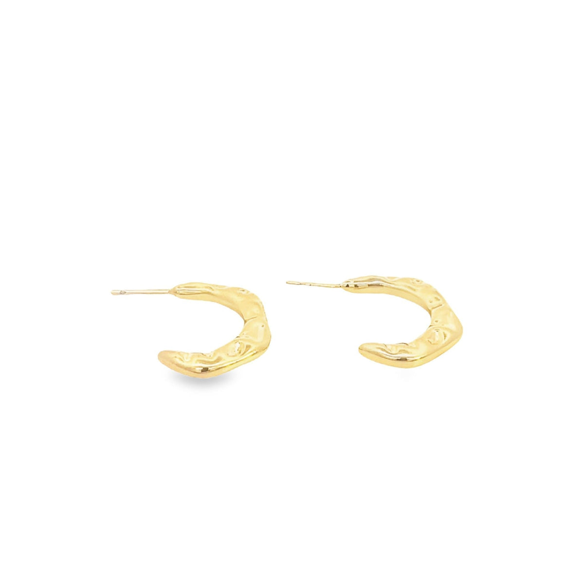 18K Gold Filled Abstract Designed Bumpy Stud Hoop Earring (L418) LuxuryLifeWay Online Store