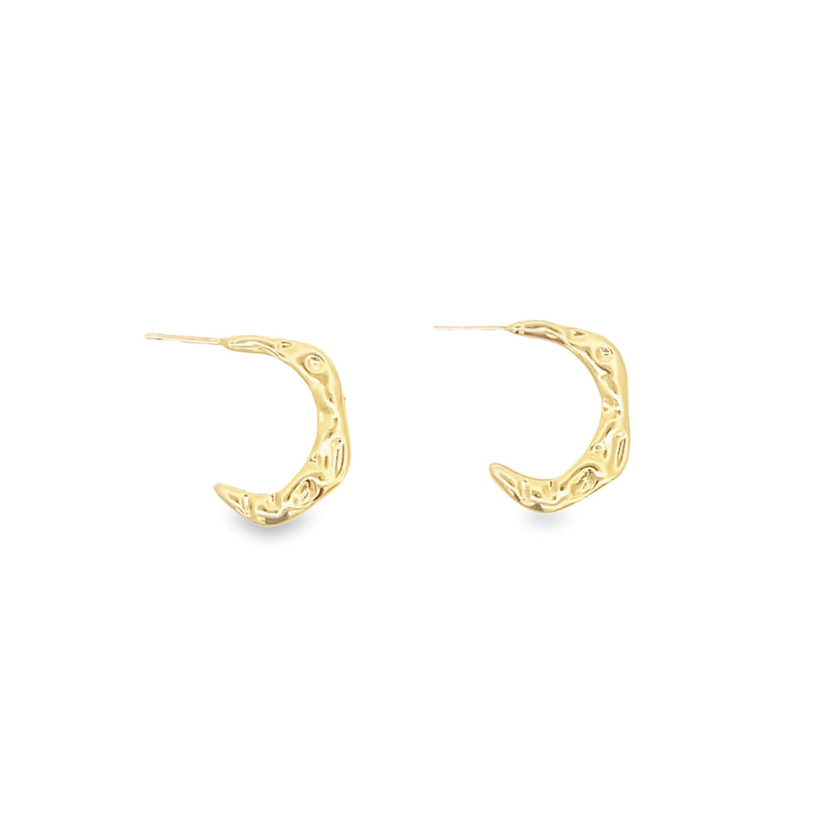 18K Gold Filled Abstract Designed Bumpy Stud Hoop Earring (L418) LuxuryLifeWay Online Store