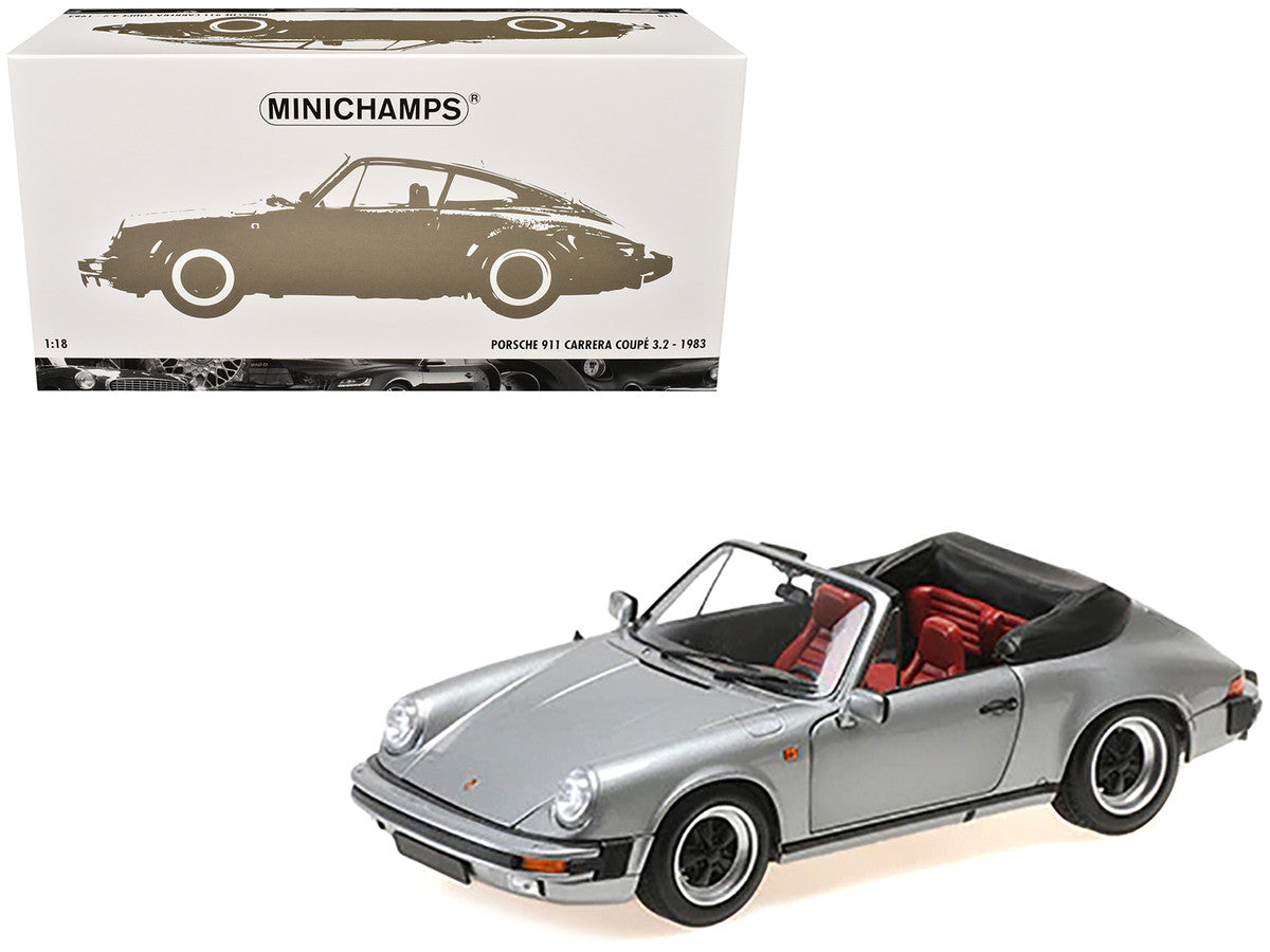 1983 Porsche 911 Carrera Cabriolet 3.2 Gray Metallic 1/18 Diecast Model Car by Minichamps LuxuryLifeWay Online Store