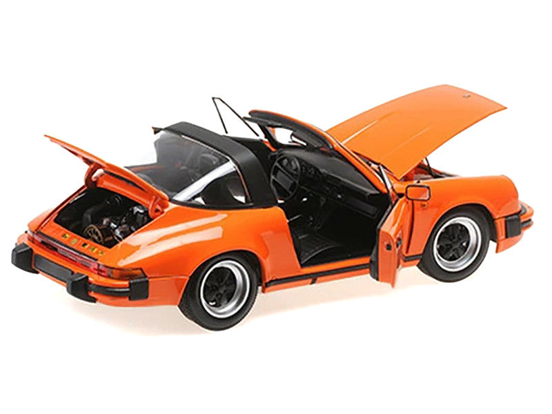 1983 Porsche 911 Carrera Targa 3.2 Orange 1/18 Diecast Model Car by Minichamps LuxuryLifeWay Online Store