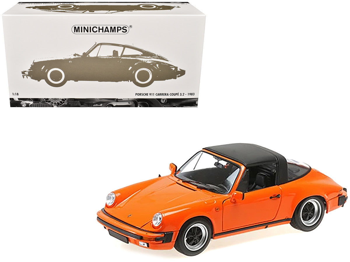 1983 Porsche 911 Carrera Targa 3.2 Orange 1/18 Diecast Model Car by Minichamps LuxuryLifeWay Online Store