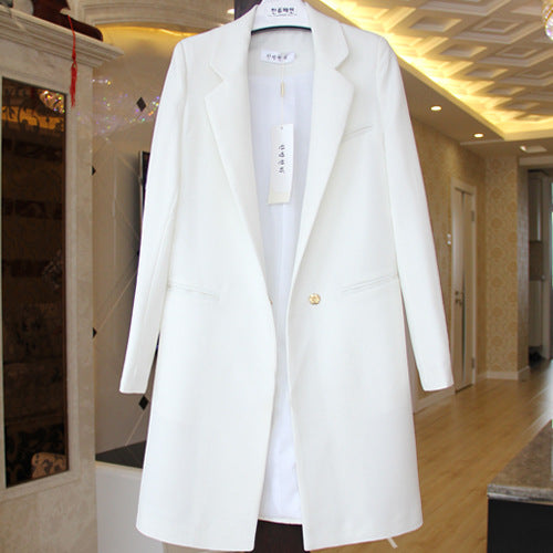 Chic Long Blazer, Slim Fit, Versatile Solid Jacket Pi-Mart
