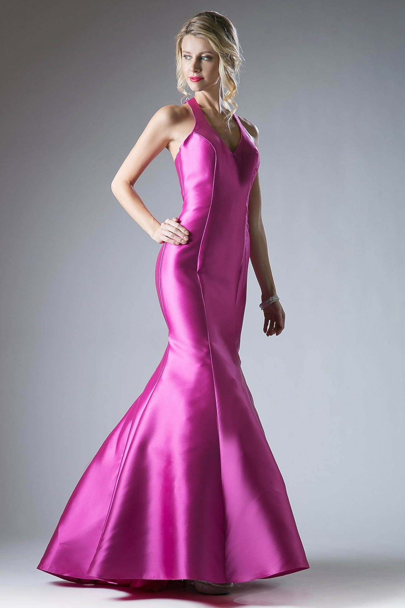 Fitted Mikado Mermaid Gown With Scoop Neckline and Razorback LuxuryLifeWay Online Store