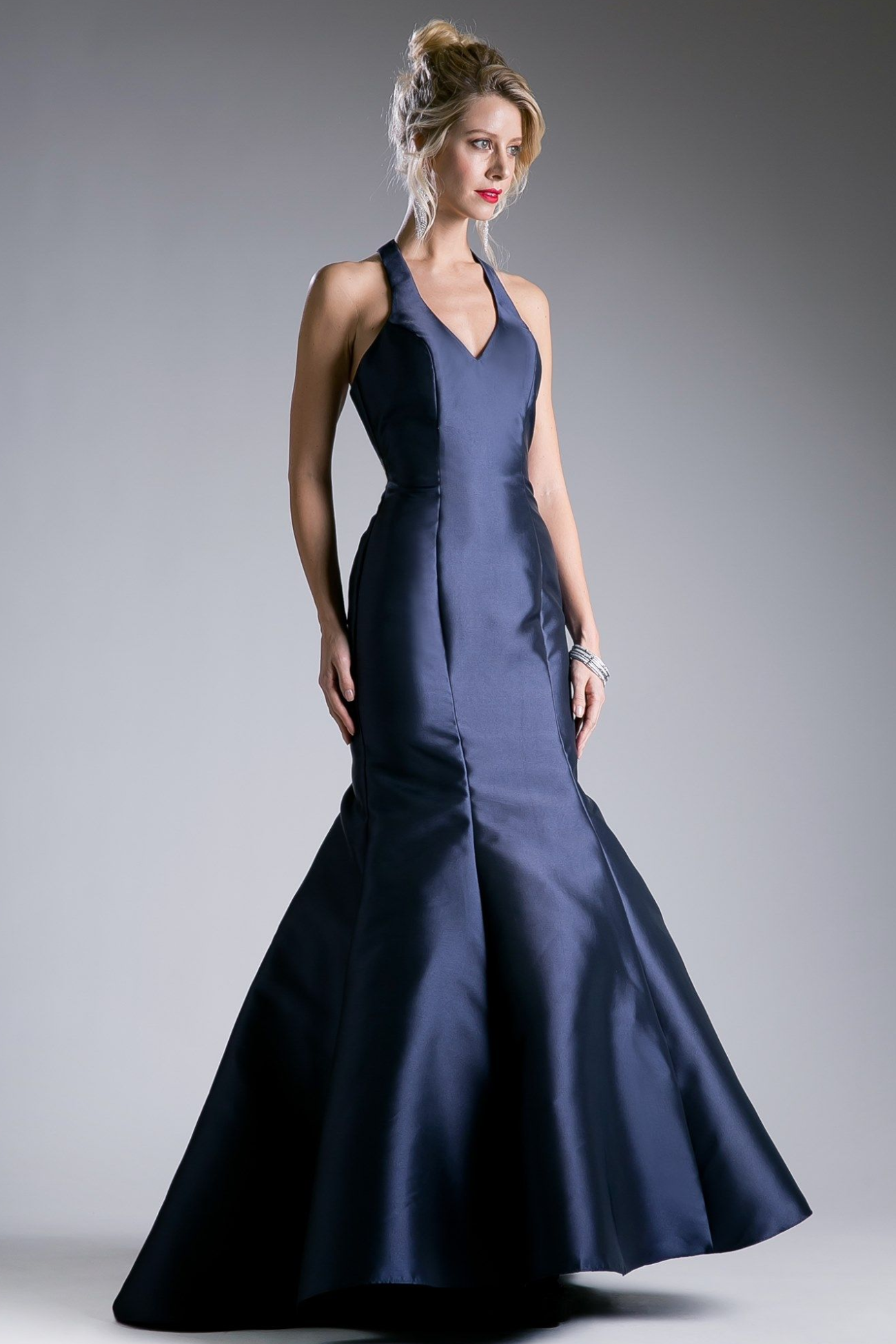 Fitted Mikado Mermaid Gown With Scoop Neckline and Razorback LuxuryLifeWay Online Store
