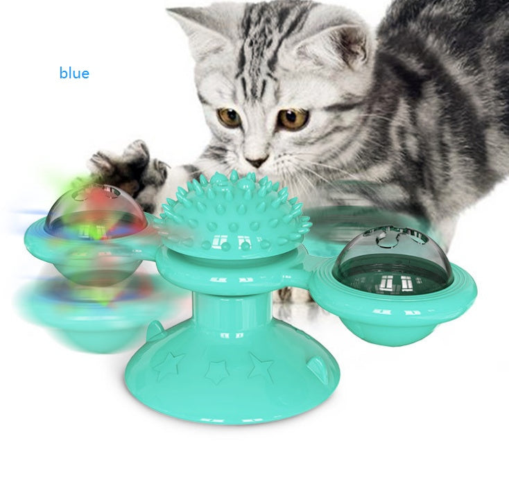 Cat Rotating Windmill Multi-Function Toys Itch Scratching Device Teeth Shining Toy Pets Fashion