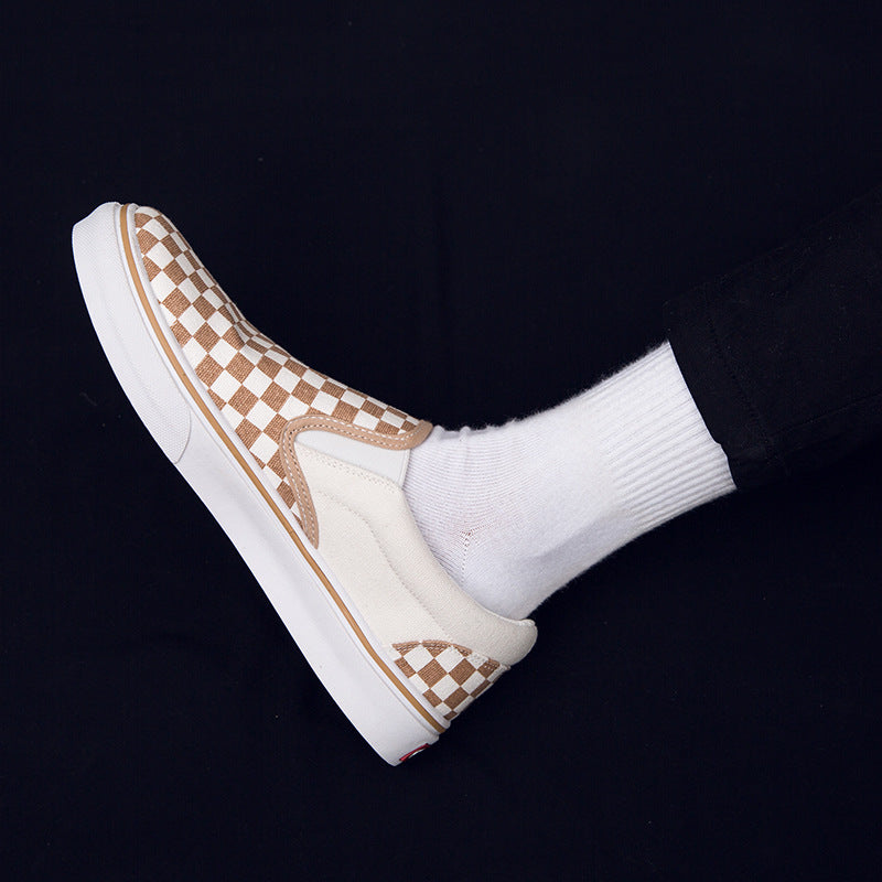 Korean version of casual wild students low to help men's shoes Harajuku ulzzang lattice one pedal men canvas shoes lazy Best YouTube Store