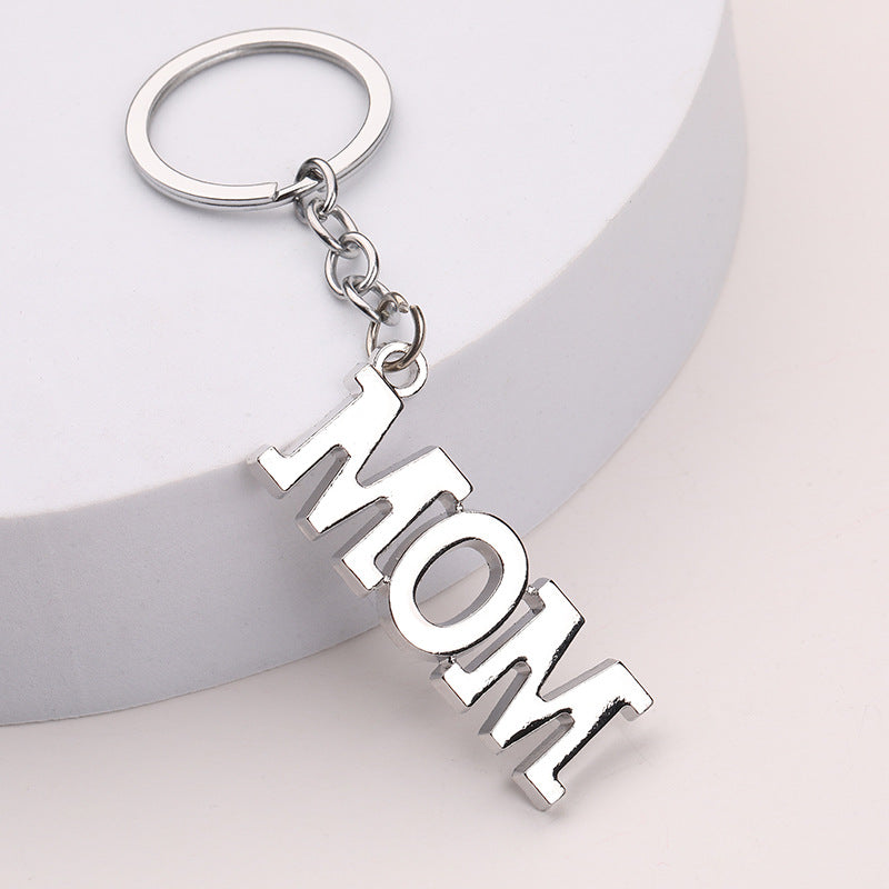 Creative Father Mother's Day Gift Zinc Alloy Letter Keychain LadyShow.Store