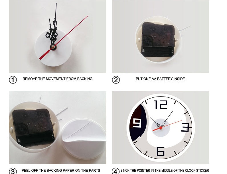 Creative clock panda wall stickers PearlNestDecor.com