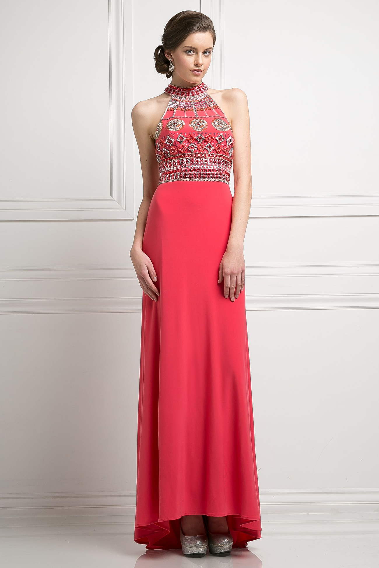 Beaded Bodice Stretch Knit Sheath Dress LuxuryLifeWay Online Store