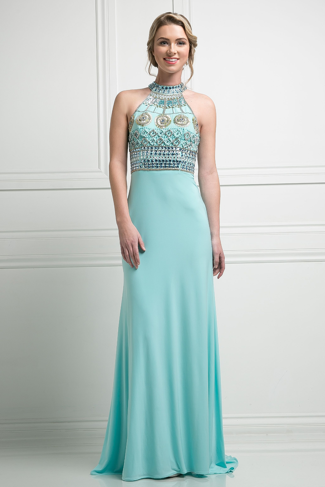 Beaded Bodice Stretch Knit Sheath Dress LuxuryLifeWay Online Store