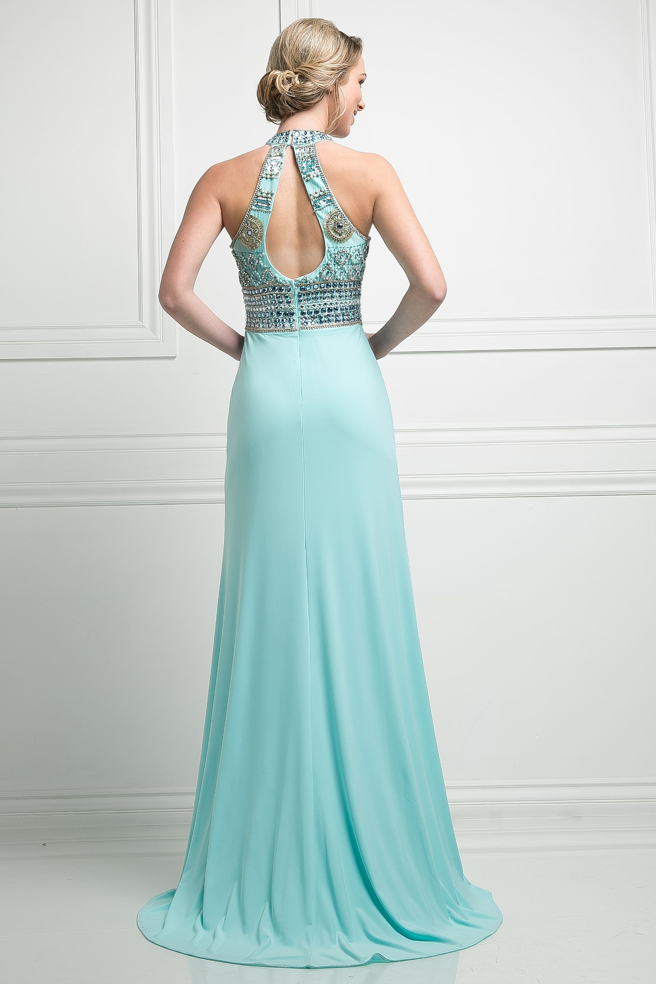 Beaded Bodice Stretch Knit Sheath Dress LuxuryLifeWay Online Store