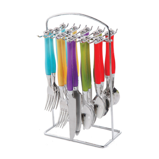 Gibson Home Santoro 20-Piece Stainless Steel Flatware Set with Hanging Rack inAssorted Colors LuxuryLifeWay Online Store