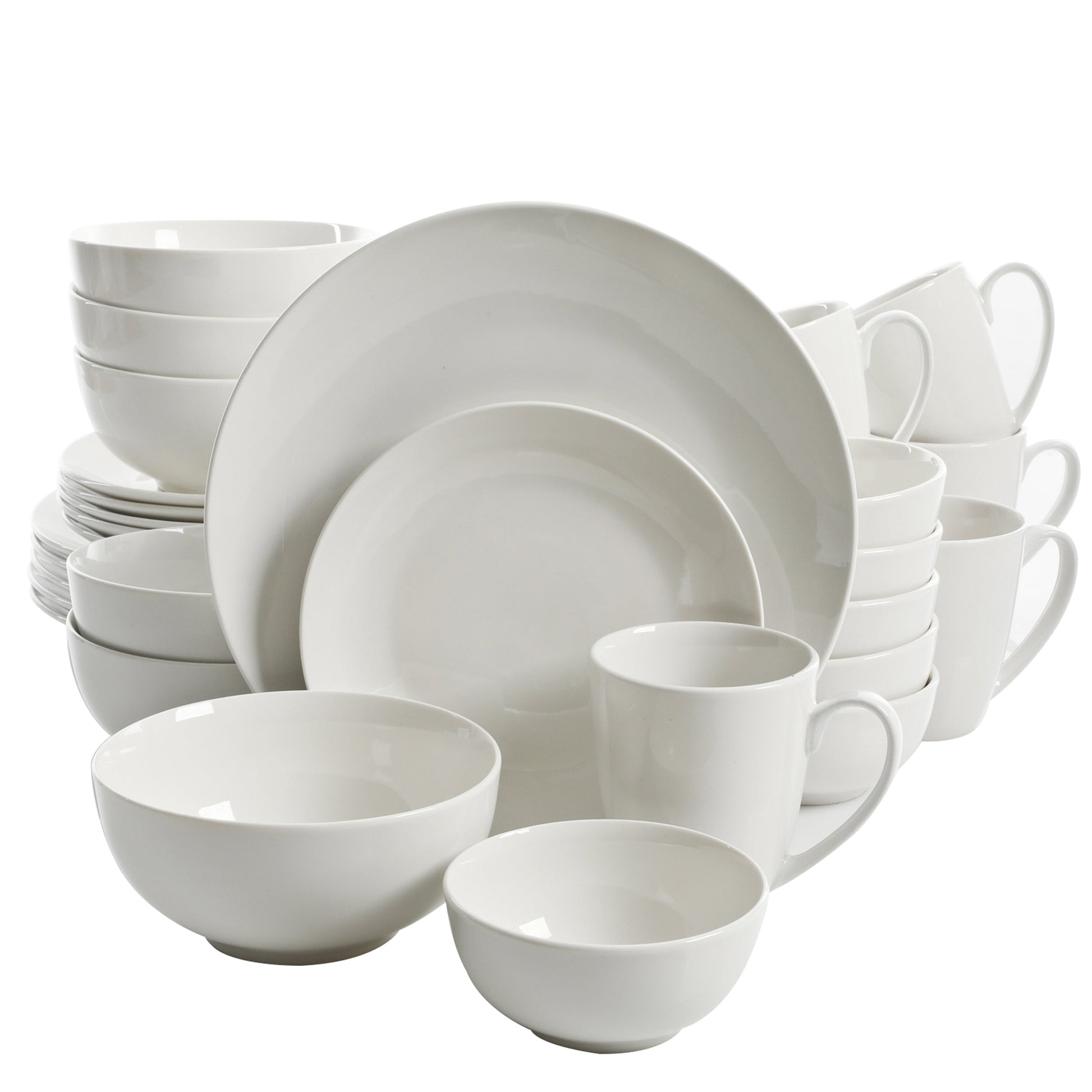 Gibson Home Ogalla 30 Piece Porcelain Dinnerware Set in White LuxuryLifeWay Online Store