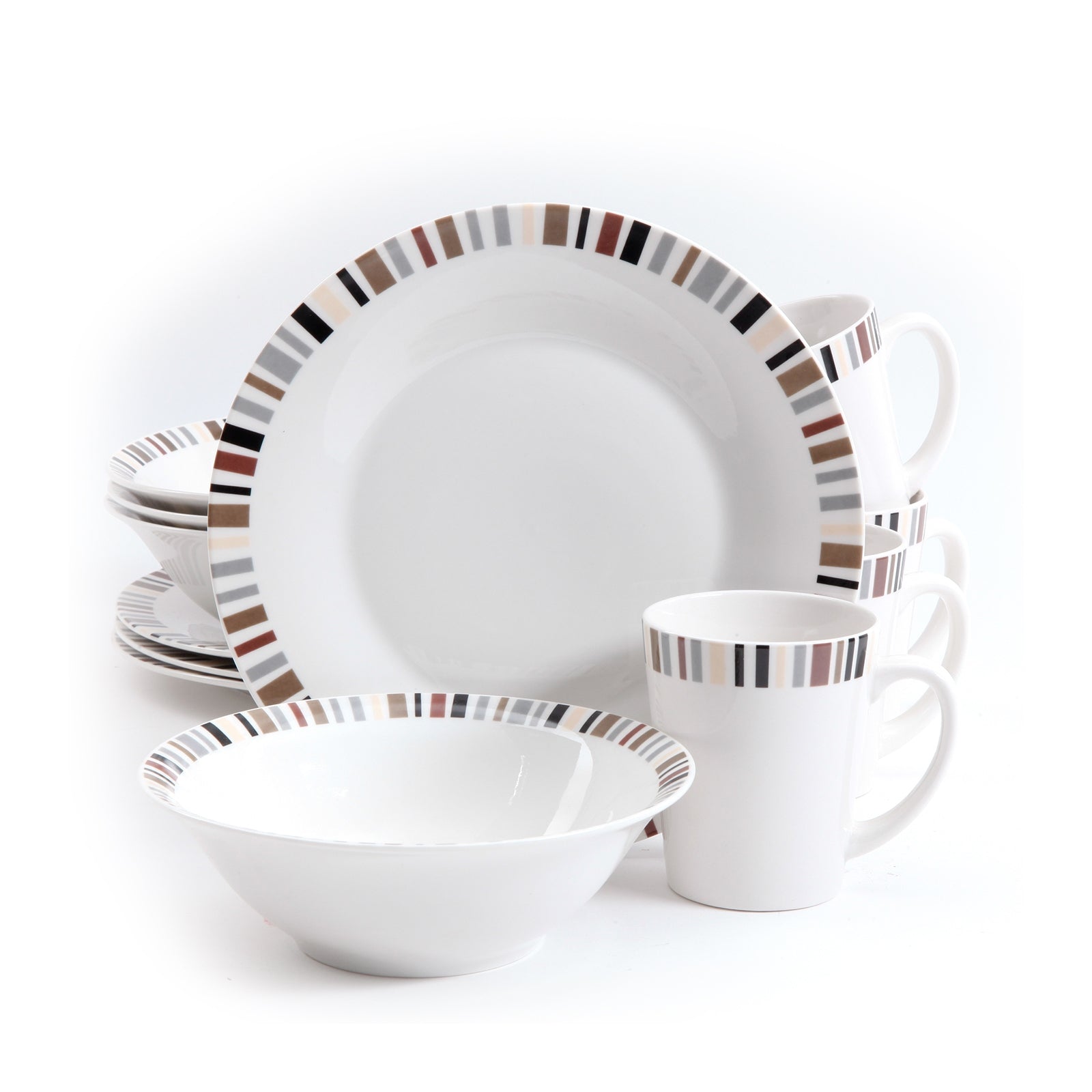 Gibson 12 Piece Lanvale Fine Ceramic Dinnerware Set For 4 LuxuryLifeWay Online Store