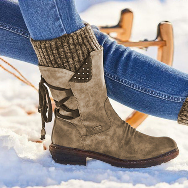 Women Winter Boots Mid-Calf Snow Boots LadyShow.Store