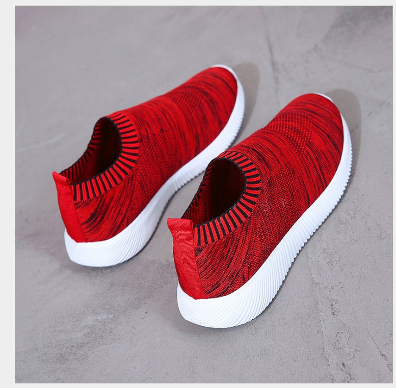 Spring new low help female flying woven mesh round head flat with single shoes deep mouth set foot comfortable flat bottom large code tide Best YouTube Store
