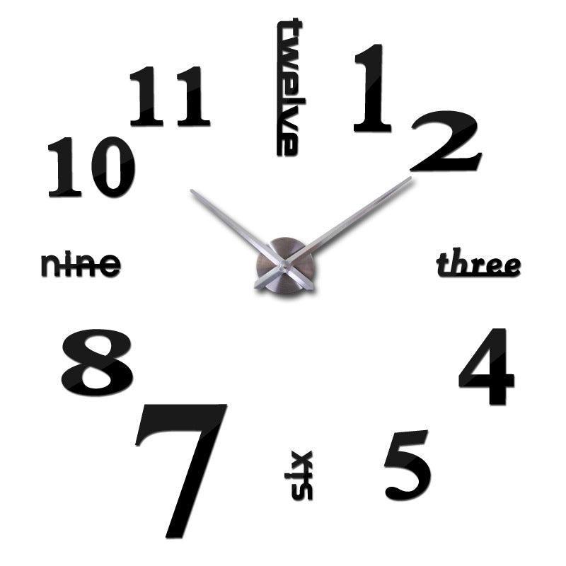 Creative acrylic mirror wall clock DIY stereo hanging PearlNestDecor.com