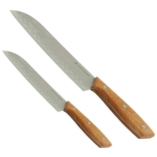 Gibson Home Seward 2 Piece Stainless Steel Santoku Knife Cutlery Set with Wood Handles LuxuryLifeWay Online Store